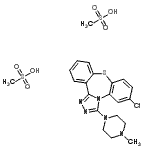 CAS#: 87245-48-5， 6-Chloro-3-(4-methyl-1-piperazinyl)dibenzo[b,f][1,2,4]triazolo[4,3-d][1,4]thiazepine methanesulfonate (1:2)
