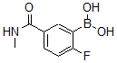 结构式 CAS# 874289-40-4, B-[2-氟-5-[(甲基氨基)羰基]苯基]-硼酸