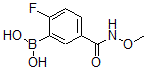 结构式 CAS# 874289-58-4, B-[2-氟-5-[(甲氧基氨基)羰基]苯基]-硼酸