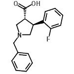 CAS#: 874990-50-8， (3R,4S)-1-Benzyl-4-(2-fluorophenyl)-3-pyrrolidinecarboxylic acid