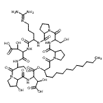 CAS#: 87551-98-2， 2,2'-[12-{3-[(Diaminomethylene)amino]propyl}-1-hydroxy-6,20-bis(hydroxymethyl)-5,8,11,14,19,22,27,31,34-nonaoxo-29-undecyldotriacontahydro-27H-tripyrrolo[2,1-f:2',1'-r:2'',1''-x][1,4,7,10,13,16,19,22, 25]oxaoctaazacyclooctacosine-9,32-diyl]bis(hydroxyacetic acid)