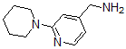 structure of CAS# 876316-37-9, 2-(1-Piperidinyl)-4-Pyridinemethanamine;1-(2-PIPERIDIN-1-YLPYRIDIN-4-YL)METHYLAMINE 97%4-AMINOMETHYL-2-PIPERIDIN-1-YLPYRIDINE;1-(2-Piperidin-1-Ylpyridin-4-Yl)Methylamine 97%;1-(2-PIPERIDIN-1-YLPYRIDIN-4-YL)METHYLAMINE