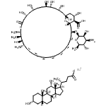 CAS#: 87687-70-5， Sodium (3alpha,5beta,12alpha)-3,12-dihydroxycholan-24-oate (1R,3S,5R,6R,9R,11R,15S,16R,17R,18S,25Z,33R,35S,36R,37S)-33-[(3-amino-3,6-dideoxy-beta-D-mannopyranosyl)oxy]-1,3,5,6,9,11,17,37-octahydroxy-1 5,16,18-trimethyl-13-oxo-14,39-dioxabicyclo[33.3.1]nonatriaconta-19,21,23,25,27,29,31-heptaene-36-carboxylic acid (1:1:1)
