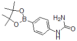 structure of CAS# 877134-77-5, 4-(Ureido)phenylboronic acid, pinacol ester;4-(Ureido)Benzeneboronic Acid, Pinacol Ester,  [4-(4,4,5,5-Tetramethyl-1,3,2-Dioxaborolan-2-Yl)Phenyl]Urea;1-(4-(4,4,5,5-TETRAMETHYL-1,3,2-DIOXABOROLAN-2-YL)PHENYL)UREA;4-(N-AMINOCARBONYL)AMINOPHENYLBORONIC ACID, PINACOL ESTER