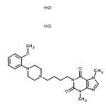 CAS#: 87798-82-1， 1-{4-[4-(2-Methoxyphenyl)-1-piperazinyl]butyl}-3,7-dimethyl-3,7-dihydro-1H-purine-2,6-dione dihydrochloride