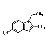 structure of CAS# 878733-38-1, 1-Ethyl-2-methyl-1H-indol-5-amine;1-ethyl-2-methyl-1H-indol-5-amine;1-Ethyl-2-methyl-1H-indol-5-ylamine;1-ethyl-2-methylindole-5-ylamine