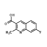 structure of CAS# 879361-44-1, 7-Fluoro-2-methyl-3-quinolinecarboxylic acid;MFCD06254735