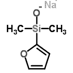 结构式 CAS# 879904-88-8, 二甲基-2-呋喃基硅烷醇钠盐