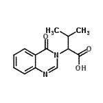structure of CAS# 880810-89-9, 3-methyl-2-(4-oxoquinazolin-3-yl)butanoic acid;3-methyl-2-(4-oxo(3-hydroquinazolin-3-yl))butanoic acid;3-methyl-2-(4-oxo-3(4H)-quinazolinyl)butanoic acid;3-Methyl-2-(4-oxo-4H-quinazolin-3-yl)-butyric acid