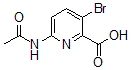 structure of CAS# 882430-69-5, 6-(Acetylamino)-3-Bromo-2-Pyridinecarboxylic Acid;6-ACETAMIDO-3-BROMOPYRIDINE-2-CARBOXYLIC ACID 96%6-ACETAMIDO-3-BROMOPICOLINIC ACID;6-Acetamido-3-Bromopyridine-2-Carboxylic Acid 96%;6-Acetylamino-3-Bromopyridine-2-Carboxylic Acid