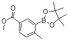 structure of CAS# 882679-40-5, 5-(Methoxycarbonyl)-2-methylphenylboronic acid pinacol ester;Benzoic Acid, 4-Methyl-3-(4,4,5,5-Tetramethyl-1,3,2-Dioxaborolan-2-Yl)-, Methyl Ester;METHYL 4-METHYL-3-(4,4,5,5-TETRAMETHYL-1,3,2-DIOXABOROLAN-2-YL)BENZOATE;5-Methoxycarbonyl-2-Methylphenylboronic Acid Pinacol Ester