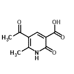 structure of CAS# 88302-06-1, 5-Acetyl-6-methyl-2-oxo-1,2-dihydro-3-pyridinecarboxylic acid;5-acetyl-<wbr>6-methyl-<wbr>2-oxo-1,2<wbr>-dihydro-<wbr>3-pyridin<wbr>ecarboxyl<wbr>ic acid;5-Acetyl-<wbr>6-methyl-<wbr>2-oxo-1,2<wbr>-dihydro-<wbr>pyridine-<wbr>3-carboxy<wbr>lic acid;5-acetyl-6-methyl-2-oxohydropyridine-3-carboxylic acid