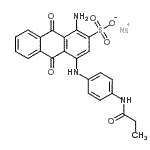 CAS#: 88329-78-6， Sodium 1-amino-9,10-dioxo-4-{[4-(propionylamino)phenyl]amino}-9,10-dihydro-2-anthracenesulfonate