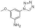 structure of CAS# 883291-48-3, 3-Methoxy-5-(1H-tetrazol-1-yl)aniline;3-methoxy-5-(1H-tetrazol-1-yl)aniline;3-Methoxy-5-tetrazol-1-yl-phenylamine;5-methoxy-3-(1,2,3,4-tetraazolyl)phenylamine