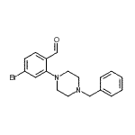 结构式 CAS# 883511-95-3, 2-(4-苄基-1-哌嗪基)-4-溴苯甲醛