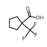 structure of CAS# 883547-73-7, 1-(Trifluoromethyl)cyclopentanecarboxylic acid;1- CYCLOPENTANE-1-CARBOXYLICACID;1-(Trifluoromethyl)cyclopentane-1-carboxylic acid;1-(trifluoromethyl)cyclopentanecarboxylic acid