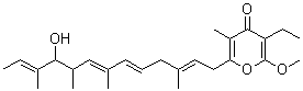 CAS#: 88378-61-4， 3-Ethyl-6-[(2E,5E,7E,11E)-10-hydroxy-3,7,9,11-tetramethyl-2,5,7,11-tridecatetraen-1-yl]-2-methoxy-5-methyl-4H-pyran-4-one