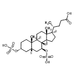 structure of CAS# 88426-32-8, (3alpha,5beta,7beta,8xi)-3,7-Bis(sulfooxy)cholan-24-oic acid;Ursulcholic acid