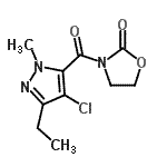CAS#: 884314-05-0， 3-[(4-Chloro-3-ethyl-1-methyl-1H-pyrazol-5-yl)carbonyl]-1,3-oxazolidin-2-one