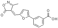 CAS#: 884497-55-6， 3-{5-[(E)-(3-Methyl-5-oxo-1,2-oxazol-4(5H)-ylidene)methyl]-2-furyl}benzoic acid