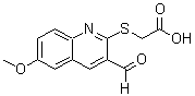 CAS 登录号：884497-65-8， [(3-甲酰基-6-甲氧基-2-喹啉基)硫基]乙酸