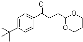 结构式 CAS# 884504-32-9, 3-(1,3-二恶烷-2-基)-1-[4-(2-甲基-2-丙基)苯基]-1-丙酮