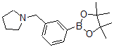 structure of CAS# 884507-45-3, 3-(Pyrrolidinomethyl)phenylboronic acid, pinacol ester;1-[3-(4,4,5,5-TETRAMETHYL-1,3,2-DIOXABOROLAN-2-YL)BENZYL]PYRROLIDINE;1-{[3-(Tetramethyl-1,3,2-Dioxaborolan-2-Yl)Phenyl]Methyl}Pyrrolidine;3-(Pyrrolidin-1-Ylmethyl)Benzeneboronic Acid, Pinacol Ester 97%