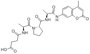 结构式 CAS# 88467-44-1, 琥珀酰-丙氨酰-脯氨酰-丙氨酰-7-氨基-4-甲基香豆素