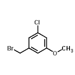 structure of CAS# 885270-32-6, 1-(bromomethyl)-3-chloro-5-methoxy-benzene;1-(bromomethyl)-3-chloro-5-methoxybenzene;Benzene, 1-(bromomethyl)-3-chloro-5-methoxy-;BENZENE,1-(BROMOMETHYL)-3-CHLORO-5-METHOXY-