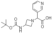 CAS#: 885275-93-4， 2-[3-(tert-butoxycarbonylamino)azetidin-1-yl]-2-(3-pyridyl)acetic acid