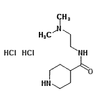 结构式 CAS# 886504-63-8, N-[2-(二甲基氨基)乙基]-4-哌啶甲酰胺二盐酸盐