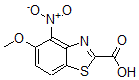structure of CAS# 886745-59-1, 5-Methoxy-4-Nitro-2-Benzothiazolecarboxylic Acid;5-Methoxy-4-Nitro-1,3-Benzothiazole-2-Carboxylic Acid;2-Benzothiazolecarboxylic  Acid,  5-Methoxy-4-Nitro-;5-Methoxy-4-Nitrobenzo[D]Thiazole-2-Carboxylic Acid