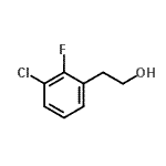 structure of CAS# 886761-82-6, 2-(3-Chloro-2-fluorophenyl)ethanol;2-(3-chloro-2-fluorophenyl)ethan-1-ol;BENZENEETHANOL,3-CHLORO-2-FLUORO-;MFCD06660361