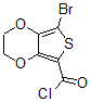 结构式 CAS# 886851-53-2, 7-溴-2,3-二氢-噻吩并[3,4-b]-1,4-二恶英-5-甲酰氯