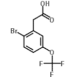 structure of CAS# 887266-81-1, [2-Bromo-5-(trifluoromethoxy)phenyl]acetic acid;2-Bromo-5-(trifluoromethoxy)phenylacetic acid;2-Bromo-5-(trifluoromethoxy)phenylacetic acid 99%;MFCD07368725