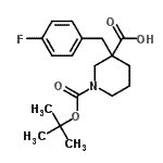 CAS#: 887344-22-1， 3-(4-Fluorobenzyl)-1-{[(2-methyl-2-propanyl)oxy]carbonyl}-3-piperidinecarboxylic acid