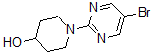 structure of CAS# 887425-47-0, 1-(5-Bromo-2-Pyrimidinyl)-4-Piperidinol;1-(5-BROMOPYRIMIDIN-2-YL)-4-PIPERIDINOL;1-(5-BROMOPYRIMIDIN-2-YL)PIPERIDIN-4-OL