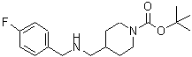 CAS#: 887582-59-4， 2-Methyl-2-propanyl 4-{[(4-fluorobenzyl)amino]methyl}-1-piperidinecarboxylate