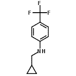 structure of CAS# 887590-10-5, N-(Cyclopropylmethyl)-4-(trifluoromethyl)aniline;cycloprop<wbr>ylmethyl-<wbr>(4-triflu<wbr>oromethyl<wbr>-phenyl)-<wbr>aminehydr<wbr>ochloride