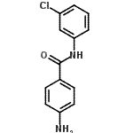 structure of CAS# 888-80-2, 4-Amino-N-(3-chlorophenyl)benzamide;4-Amino-N-(3-chlorophenyl)benzamide;4-Amino-N-(3-chloro-phenyl)-benzamide;4-Fluoro-2-methoxy-N-methylaniline, HCl