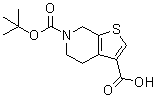 structure of CAS# 889939-56-4, 4,7-Dihydro-Thieno[2,3-c]Pyridine-3,6(5H)-Dicarboxylic Acid 6-(1,1-Dimethylethyl) Ester;Thieno[2,3-C]Pyridine-3,6(5H)-Dicarboxylicacid, 4,7-Dihydro-, 6-(1,1-Dimethylethyl) Ester;6-(Tert-Butoxycarbonyl)-4,5,6,7-Tetrahydrothieno[2,3-C]Pyridine-3-Carboxylic Acid;6-BOC-4,5,6,7-TETRAHYDRO-THIENO[2,3-C]PYRIDINE-3-CARBOXYLIC ACID