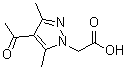 structure of CAS# 890092-87-2, (4-Acetyl-3,5-dimethyl-1H-pyrazol-1-yl)acetic acid;(4-Acetyl-3,5-dimethyl-pyrazol-1-yl)-acetic acid;2-(4-acetyl-3,5-dimethyl-1H-pyrazol-1-yl)acetic acid;2-(4-acetyl-3,5-dimethylpyrazolyl)acetic acid