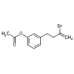 structure of CAS# 890097-82-2, 3-(3-Bromo-3-buten-1-yl)phenyl acetate;4-(3-Acetoxyphenyl)-2-bromo-1-butene
