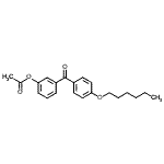 structure of CAS# 890100-08-0, 3-[4-(Hexyloxy)benzoyl]phenyl acetate;3-Acetoxy-4'-hexyloxybenzophenone