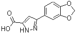 结构式 CAS# 890621-48-4, 3-(1,3-苯并二氧戊环-5-基)-1H-吡唑-5-羧酸