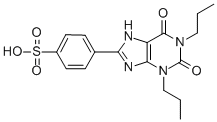 structure of CAS# 89073-57-4, 1,3-Dipropyl-8-p-Sulfophenylxanthine;4-[(1,3-Dipropyl-2,6-Dioxo-2,3,6,7-Tetrahydro-1H-Purin)-8-Yl]Benzenesulfonic Acid;4-(2,3,6,7-Tetrahydro-2,6-Dioxo-1,3-Dipropyl-1H-Purin-8-Yl)Benzenesulfonic Acid;NAPS-BIOTINYL DIHYCROCHLORIDE (RBIOPROBE ) N(D-BIOTINYLAMINOPHEN