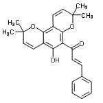 CAS#: 89354-00-7， (2E)-1-(5-Hydroxy-2,2,8,8-tetramethyl-2H,8H-pyrano[2,3-f]chromen-6-yl)-3-phenyl-2-propen-1-one