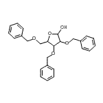structure of CAS# 89361-52-4, 2,3,5-Tri-O-benzylpentofuranose;2,3,5-TRI-O-BENZYL-B-D-RIBOFURANOSE;2,3,5-TRI-O-BENZYL-D-ARABINOFURANOSE;2,3,5-Tri-O-Benzyl-D-Ribofuranose