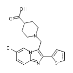 CAS#: 893612-77-6， 1-{[6-Chloro-2-(2-thienyl)imidazo[1,2-a]pyridin-3-yl]methyl}-4-piperidinecarboxylic acid