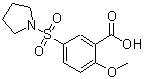 结构式 CAS# 89704-51-8, 2-甲氧基-5-(1-吡咯烷基磺酰基)苯甲酸